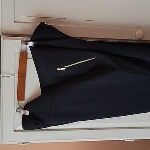 Calvin Klein navy blue straight leg crepe pants